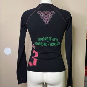 Lucky Brand VINTAGE rooted in rock ‘n’ roll graphic Long Sleeve Top tee S